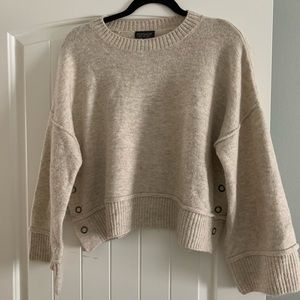 Topshop mo seam detail popper sweater